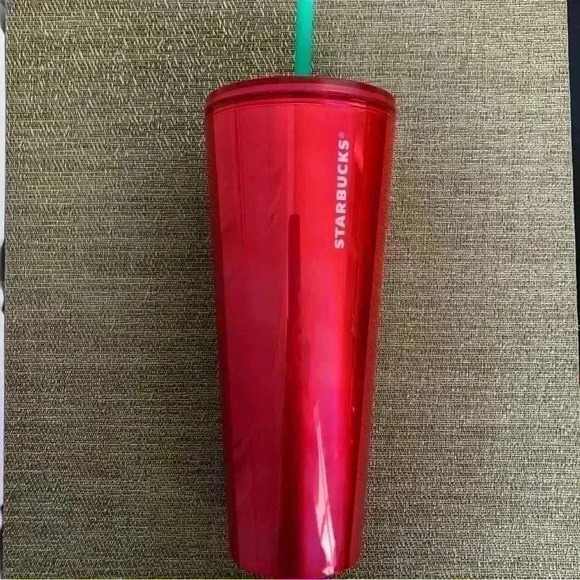 Starbucks Red Glossy Venti Tumbler 24 Oz - Picture 4 of 5